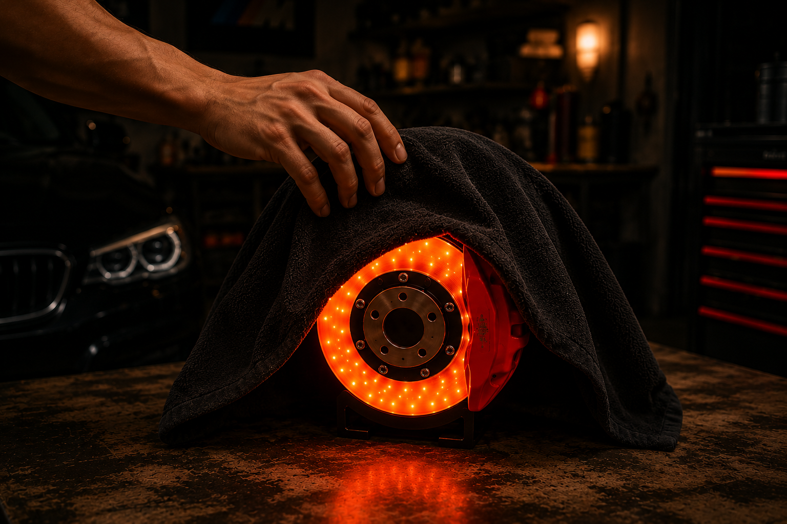 RevGlow Brake Disc Lamp™ — Motorsport Desk Light